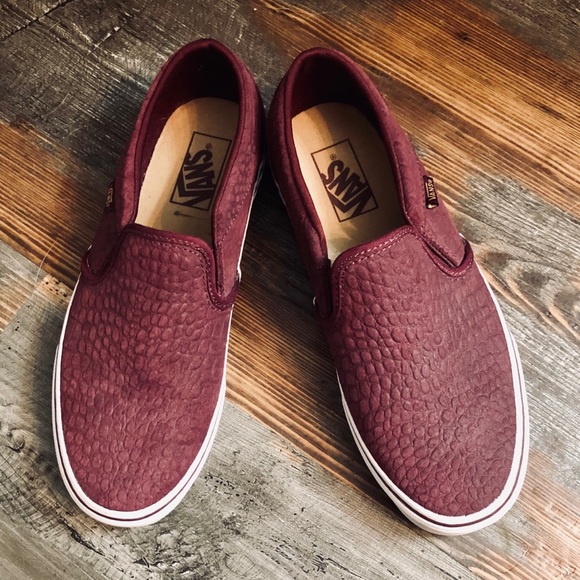 burgundy vans shoes womens